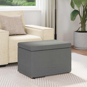 Dunkelgrauer Hocker Stoff & Holz 61x41x40cm