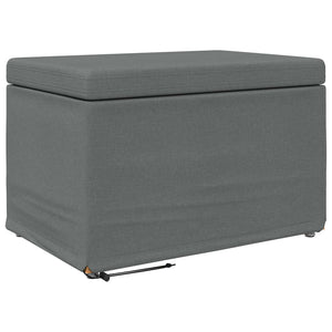 Dunkelgrauer Hocker Stoff & Holz 61x41x40cm