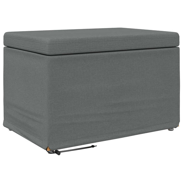 Dunkelgrauer Hocker Stoff & Holz 61x41x40cm