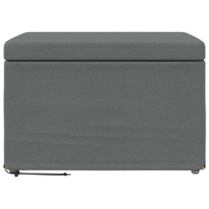 Dunkelgrauer Hocker Stoff & Holz 61x41x40cm