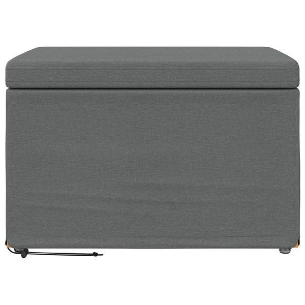 Dunkelgrauer Hocker Stoff & Holz 61x41x40cm