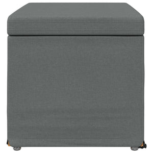 Dunkelgrauer Hocker Stoff & Holz 61x41x40cm