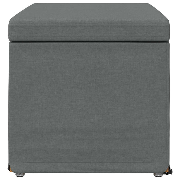 Dunkelgrauer Hocker Stoff & Holz 61x41x40cm