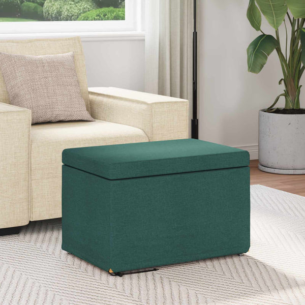 Dunkelgrüner Hocker Stoff 61x41x40cm
