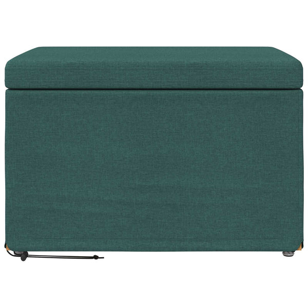 Dunkelgrüner Hocker Stoff 61x41x40cm