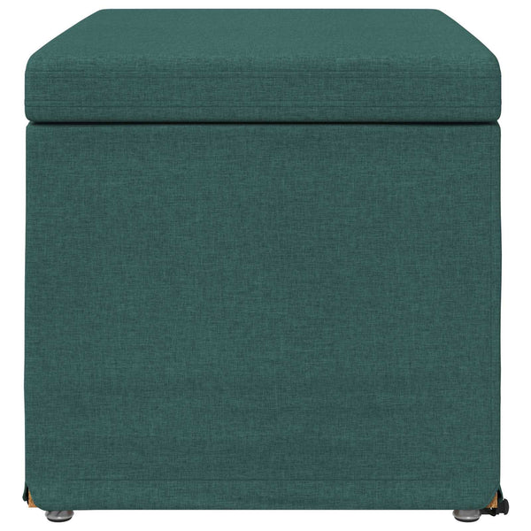 Dunkelgrüner Hocker Stoff 61x41x40cm