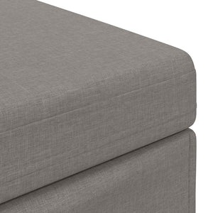 Taupe Hocker Stoff Pressholz 61x41x40cm