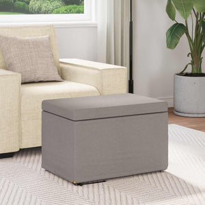 Taupe Hocker Stoff Pressholz 61x41x40cm