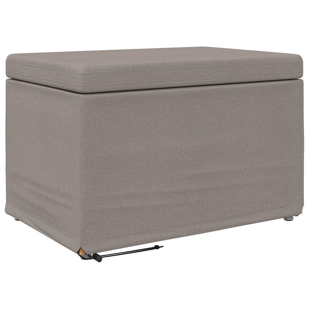 Taupe Hocker Stoff Pressholz 61x41x40cm