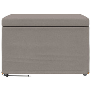 Taupe Hocker Stoff Pressholz 61x41x40cm