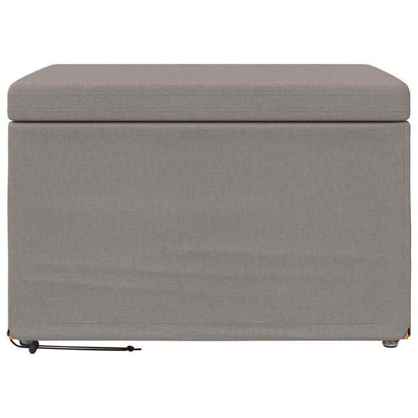 Taupe Hocker Stoff Pressholz 61x41x40cm