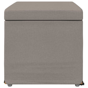 Taupe Hocker Stoff Pressholz 61x41x40cm