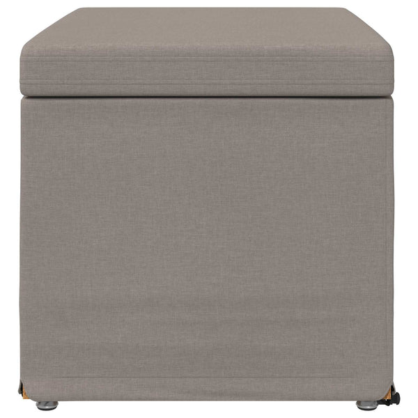 Taupe Hocker Stoff Pressholz 61x41x40cm