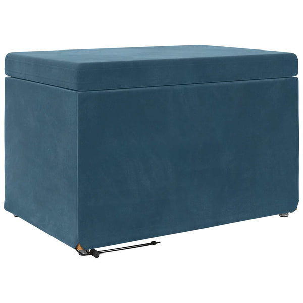 Blauer Samt Hocker, 61 cm