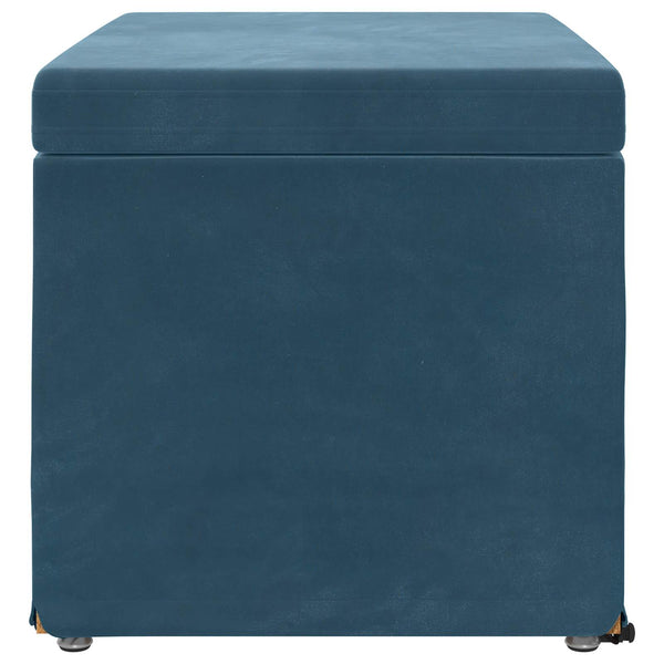 Blauer Samt Hocker, 61 cm