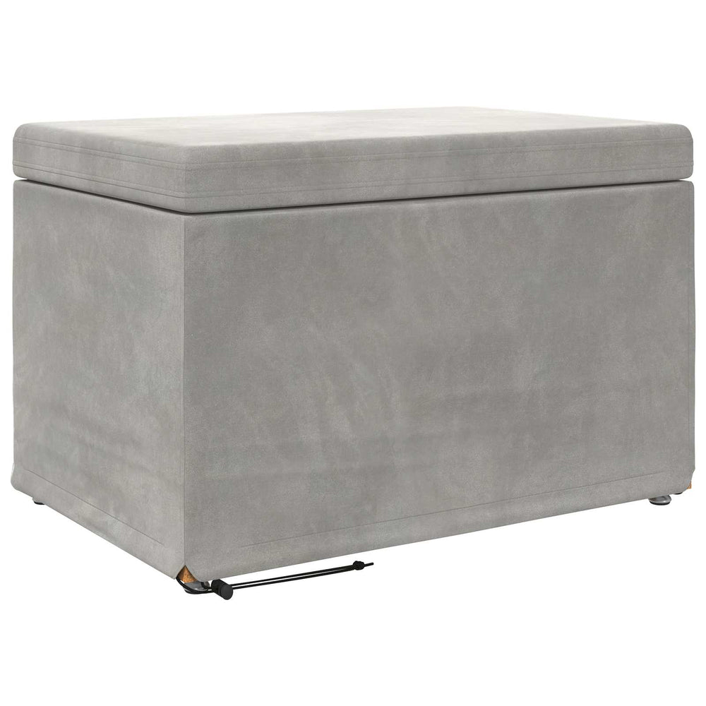 vidaXL Light Gray Ottoman 61 x 41 x 40 cm Velvet and Engineered Wood