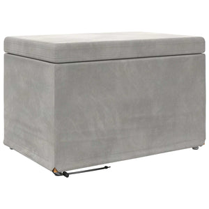 Hellgrauer Samt Hocker 61x41x40cm