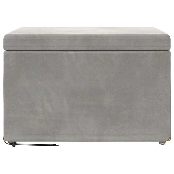 Hellgrauer Samt Hocker 61x41x40cm
