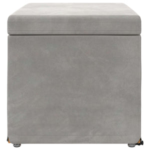 Hellgrauer Samt Hocker 61x41x40cm
