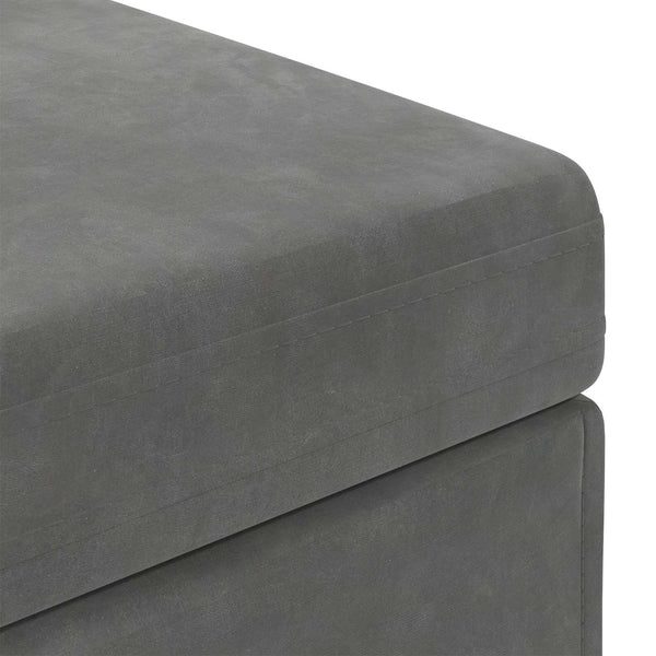 Hocker Dunkelgrau Samt 61x41x40cm