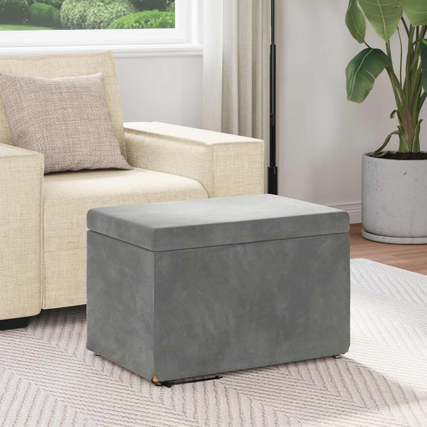 Hocker Dunkelgrau Samt 61x41x40cm