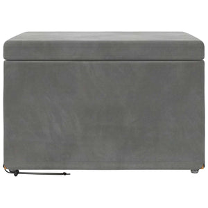 Hocker Dunkelgrau Samt 61x41x40cm