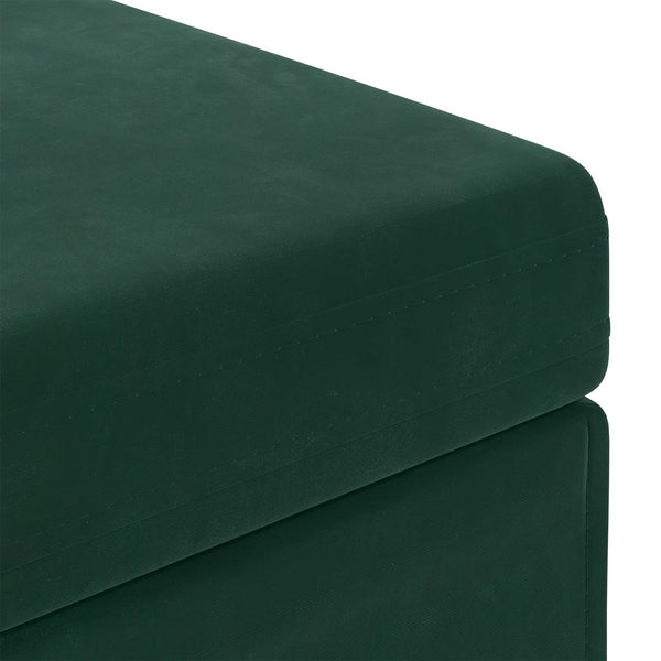 Dunkelgrüner Samt Hocker 61x41x40cm