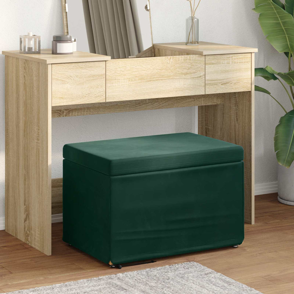 Dunkelgrüner Samt Hocker 61x41x40cm