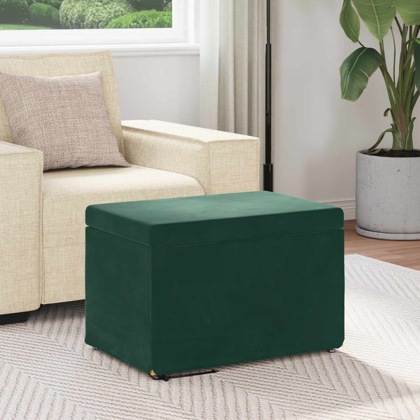 Dunkelgrüner Samt Hocker 61x41x40cm
