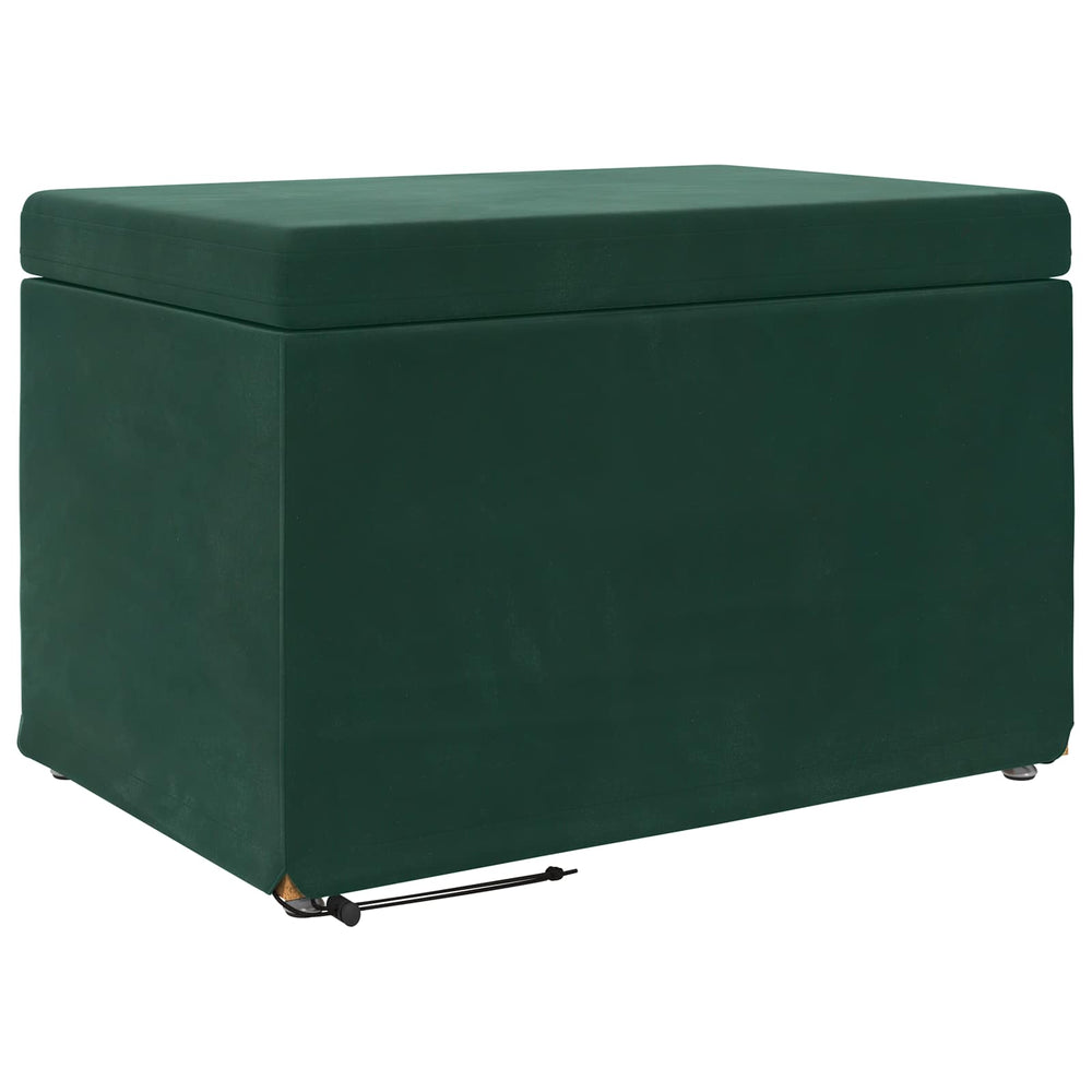 Dunkelgrüner Samt Hocker 61x41x40cm