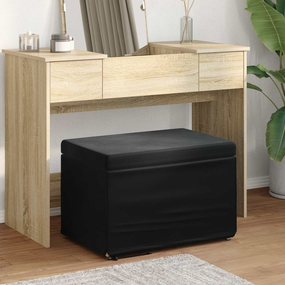 Schwarzer Samt Hocker 61x41x40cm