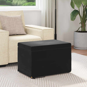 Schwarzer Samt Hocker 61x41x40cm