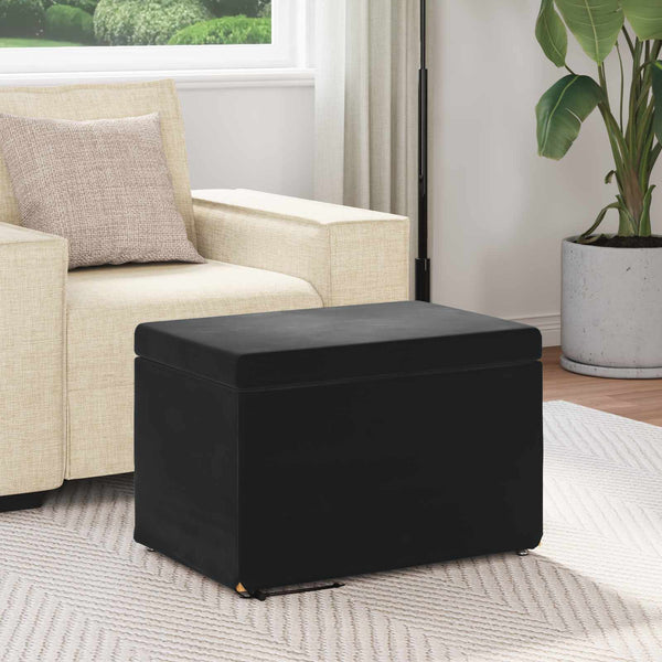 Schwarzer Samt Hocker 61x41x40cm