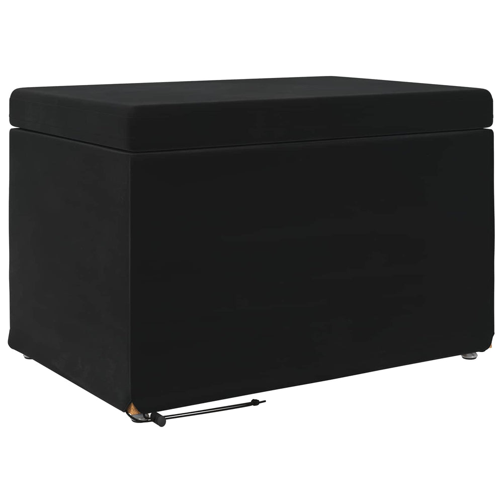 Schwarzer Samt Hocker 61x41x40cm