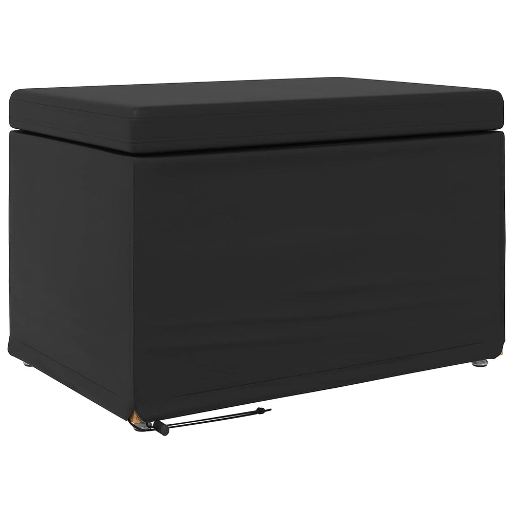 Schwarzer Hocker Kunstleder 61x41x40cm