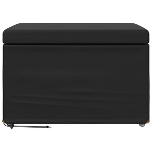 Schwarzer Hocker Kunstleder 61x41x40cm