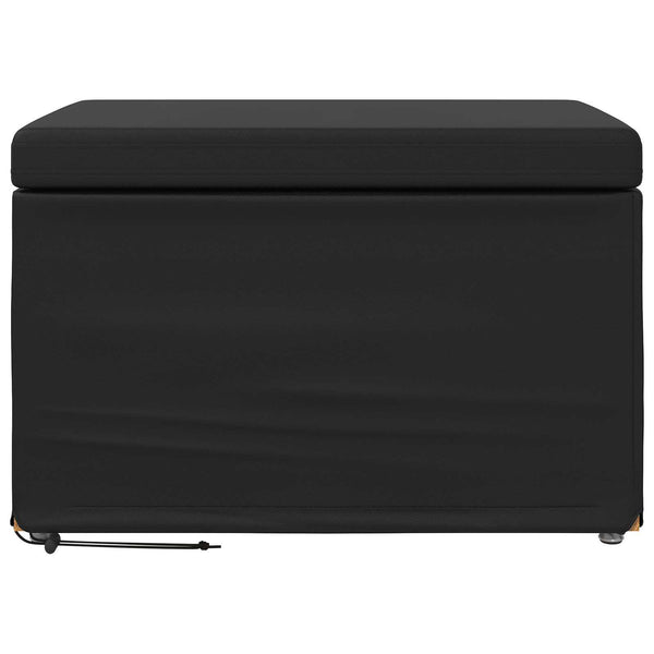 Schwarzer Hocker Kunstleder 61x41x40cm