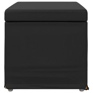 Schwarzer Hocker Kunstleder 61x41x40cm