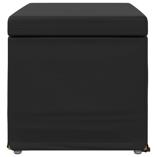 Schwarzer Hocker Kunstleder 61x41x40cm