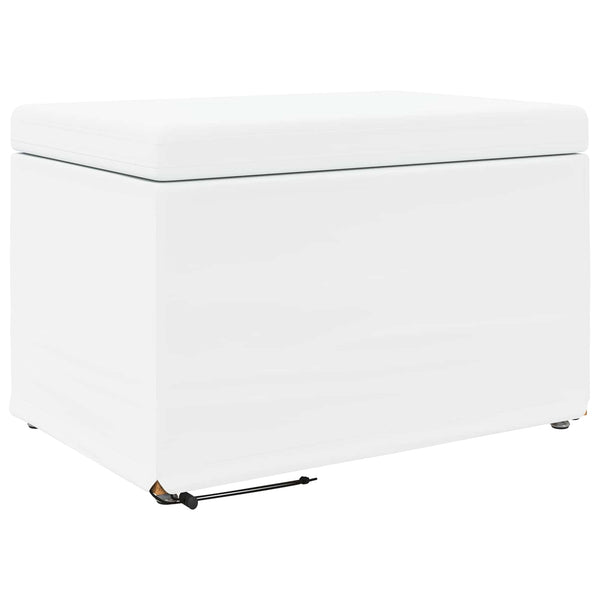 Weißer Hocker Kunstleder 61x41x40 cm