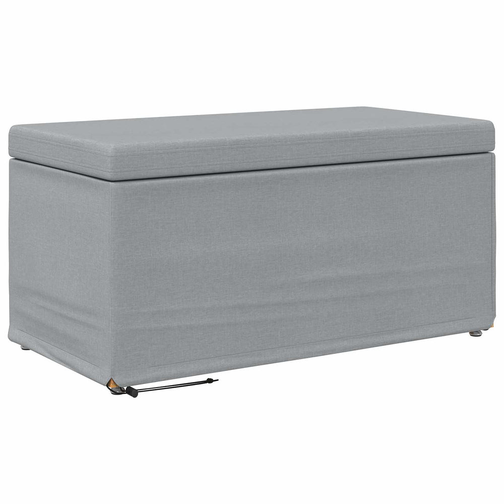Hocker Hellgrau Stoff/Pressholz 81x41x40cm