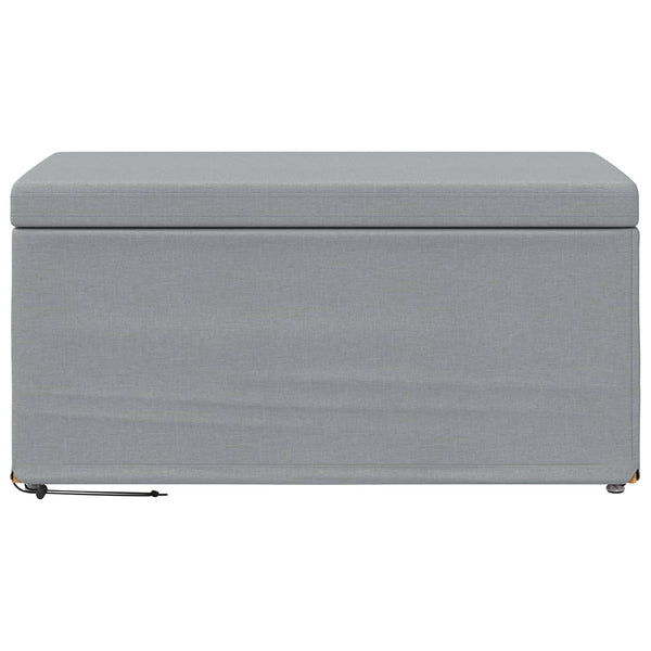 Hocker Hellgrau Stoff/Pressholz 81x41x40cm