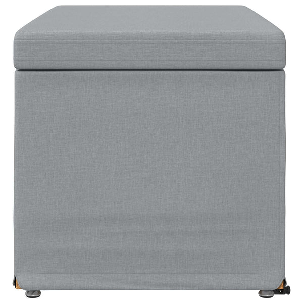 Hocker Hellgrau Stoff/Pressholz 81x41x40cm