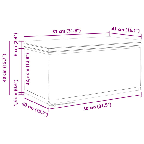 Taupe Hocker 81x41x40cm