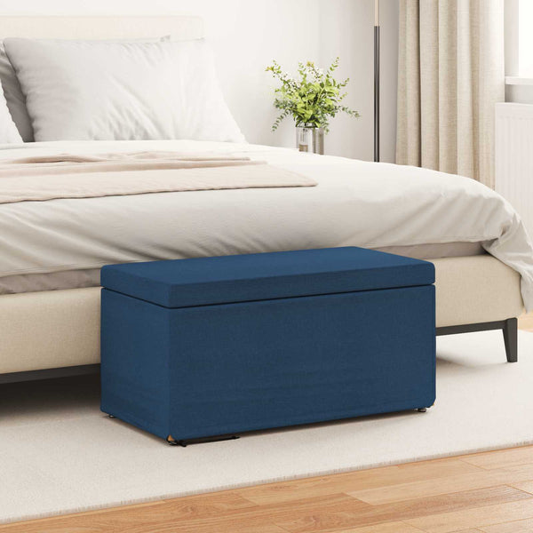 Blauer Stoffhocker 81x41x40cm