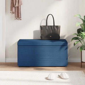 Blauer Stoffhocker 81x41x40cm