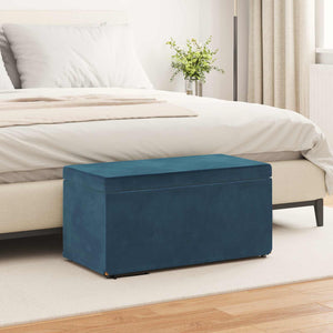 Blauer Samt Hocker 81x41x40 cm