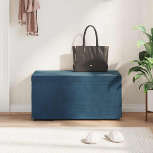 Blauer Samt Hocker 81x41x40 cm