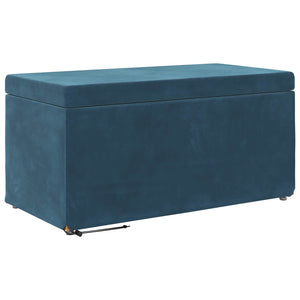 Blauer Samt Hocker 81x41x40 cm