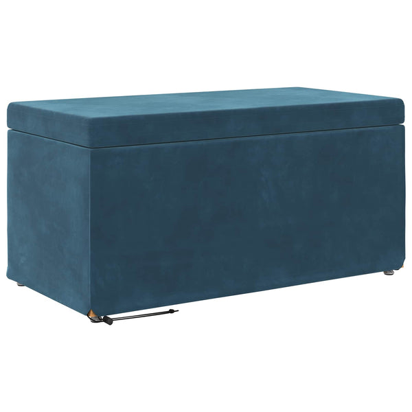 Blauer Samt Hocker 81x41x40 cm